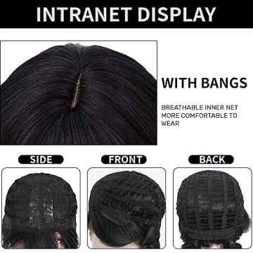Black Braided Wig with Bangs for Cosplay