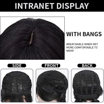 Black Braided Wig with Bangs for Cosplay