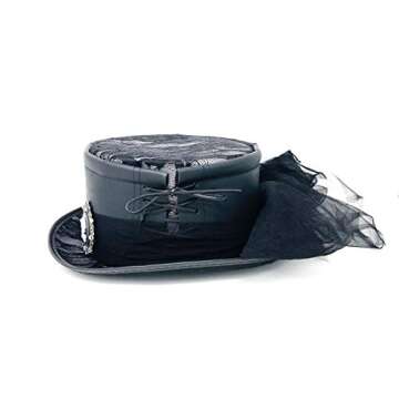 STORM BUY ] Steampunk Style Women/Men Top Hat Metallic Scientist Time Traveler Halloween Costume Cosplay Hat