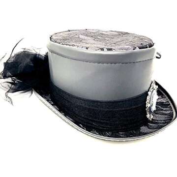 STORM BUY ] Steampunk Style Women/Men Top Hat Metallic Scientist Time Traveler Halloween Costume Cosplay Hat