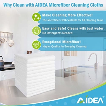 AIDEA Microfiber Cleaning Cloths 12PK Spotless Solutions