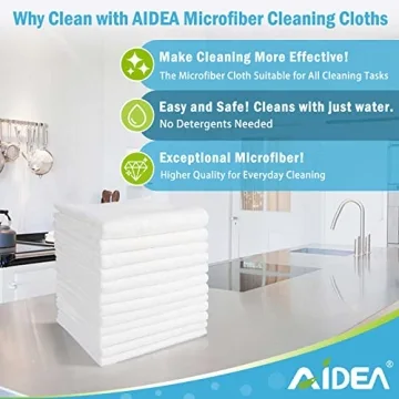 AIDEA Microfiber Cleaning Cloths 12PK Spotless Solutions