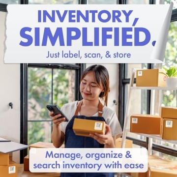 QR Labels for Moving, Storage, Organizing, Office, Tools - Scan Smart QR Code Stickers on Totes, Boxes - Free iOS & Android App (40 Labels, White)