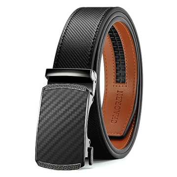 CHAOREN Men's Adjustable Leather Ratchet Belt - Stylish & Custom Fit
