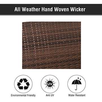 Outsunny 2 Person Wicker Hanging Swing Bench 550 lbs