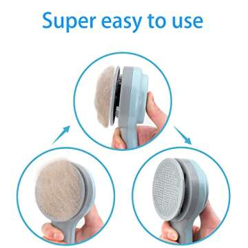 Cat Grooming Brush - Dematting Comb for Shedding Removal, Undercoat Mat Remover, Pet Massage-Self Cl...