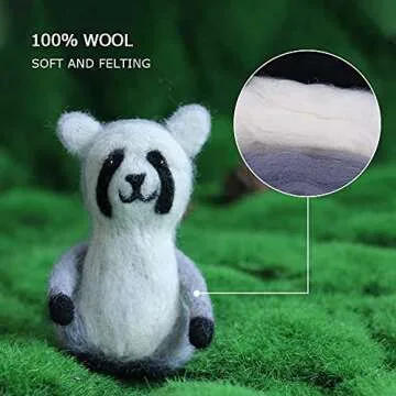 Needle Felting Beginner kit - Wool for Felting Cute Animals Kit Instruction Arts and Crafts Easy Funny Family Project Included 3 in 1 Giraffe Racoon Hedgehog Needle Felting Starter