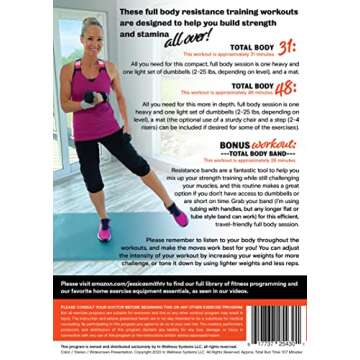 Total Body Strength Training DVD: Two Full Body, Strength Building Dumbbell Workouts plus Bonus Trav...