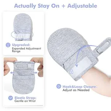 HAPIU Baby Mittens 3 Pack for Newborn Safety & Comfort