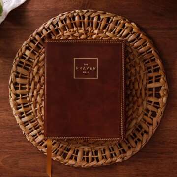 The Prayer Bible: Pray God’s Word Cover to Cover (NKJV, Brown Leathersoft, Red Letter, Comfort Pri...