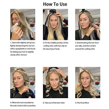 Heatless Curling Rod Headband No Heat Silk Ribbon Curling Rod Hair Roller Curls with Hair Claw Clip Lazy Natural Soft Wave DIY Hair Rollers Styling Tool for Sleep in Overnight (Blue)