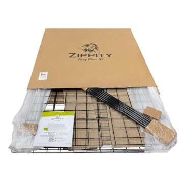 39in Black Metal No Dig Fence for Dogs and Gardens