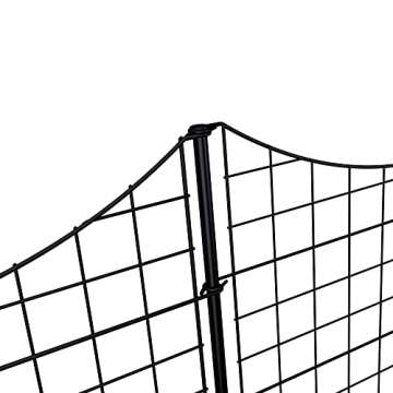 39in Black Metal No Dig Fence for Dogs and Gardens