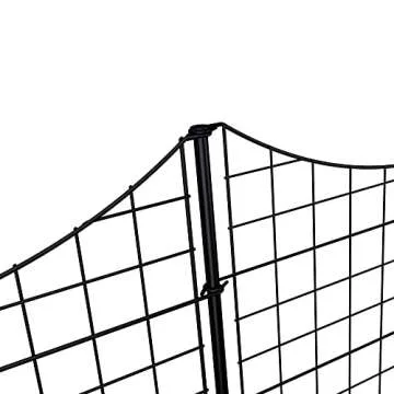 39in Black Metal No Dig Fence for Dogs and Gardens