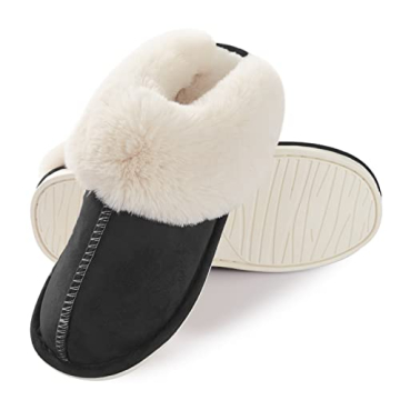 Donpapa Women's Fluffy Memory Foam Slippers for Home