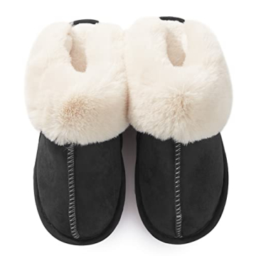 Donpapa Women's Fluffy Memory Foam Slippers for Home