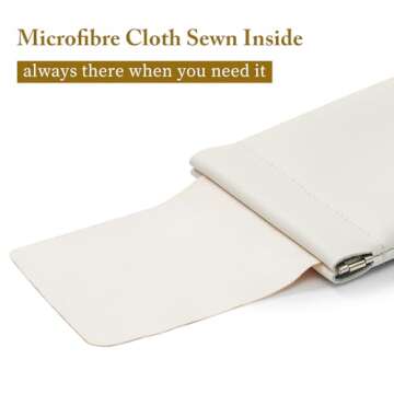 MEIBOOCH Squeeze Top Sunglass Case, New Organosilicon Soft Leather Eyeglass Glass Case Travel Large ...