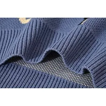 MOMEITU Hip Hop Knit Men's and Women's Sweater Harajuku Butterfly Loose Top Casual Streetwear Pullover Sweater(M,Blue)