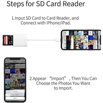 Easy Photo Transfer with FUHAYA SD Card Reader for iPhone