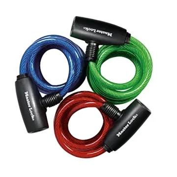Master Lock Bike Lock Cables with Key – 3-Pack Keyed-Alike for Secure Outdoor Adventures