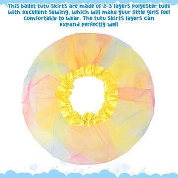 JaGely 9 Pcs Ballet Tutu Set for Girls - Fluffy Rainbow Skirts