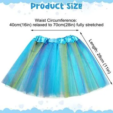 JaGely 9-Piece Rainbow Tutu Set for Girls Age 2-8