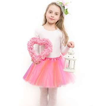 JaGely 9-Piece Rainbow Tutu Set for Girls Age 2-8