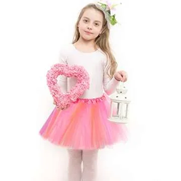 JaGely 9-Piece Rainbow Tutu Set for Girls Age 2-8