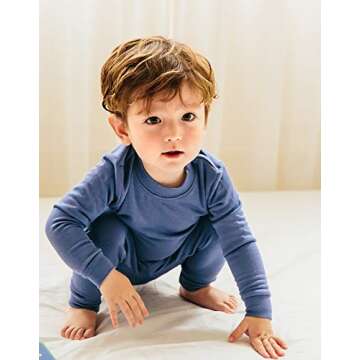Vaenait Kids Toddler Long Sleeve Modal Sleepwear Pajamas 2pcs Set Modal Darkblue XS