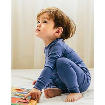 Vaenait Kids Toddler Long Sleeve Modal Sleepwear Pajamas 2pcs Set Modal Darkblue XS