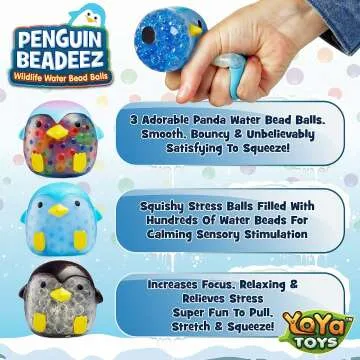 Penguin Stress Relief Balls for Anxiety - Set of 3