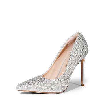 DREAM PAIRS Women's Closed Pointed Toe High Stiletto Heels Pumps Fashion Slip On Party Wedding Dress...