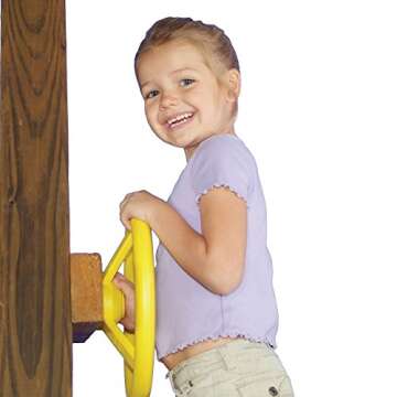Gorilla Playsets 07-0004-Y Steering Wheel Swing Set Attachment with 12.5" Diameter, Yellow with Mounting Hardware