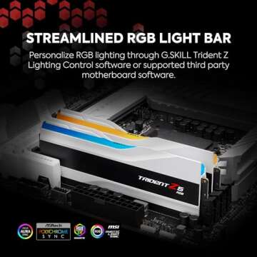 G.SKILL Trident Z5 RGB Series (Intel XMP 3.0) DDR5 RAM 96GB (2x48GB) 6400MT/s CL32-39-39-102 1.35V Desktop Computer Memory UDIMM - Matte White (F5-6400J3239F48GX2-TZ5RW)