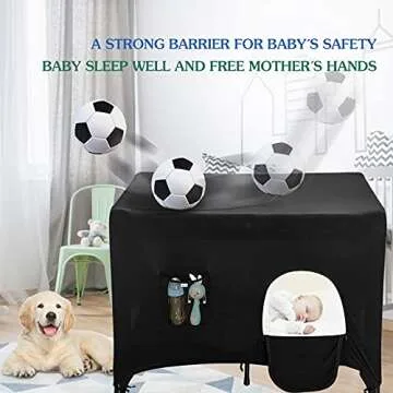 Pack N Play Blackout Cover, Hiaksedt Crib Canopy Cover for Pack and Play, Breathable Blackout Tent for Travel Crib, Portable Stretchy Netting Cover for Indoor Outdoor Travel Playard