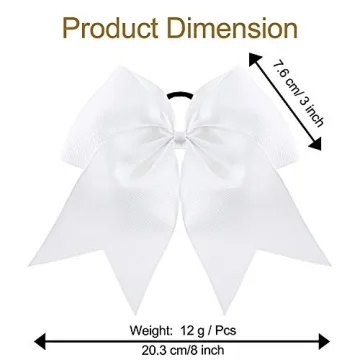 Jumbo 8 Inch Cheerleading Hair Bows - 2 Packs for Girls