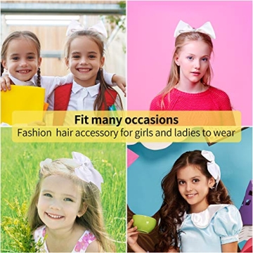 Jumbo 8 Inch Cheerleading Hair Bows - 2 Packs for Girls