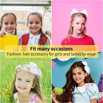 Jumbo 8 Inch Cheerleading Hair Bows - 2 Packs for Girls