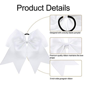 Jumbo 8 Inch Cheerleading Hair Bows - 2 Packs for Girls