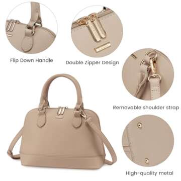 LOVEVOOK Small Purse Crossbody Bags for Women Fashion Satchael for Dating Travel Casual,Nude