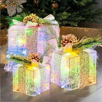 Christmas Lighted Gift Boxes Set of 3 - FUNPENY