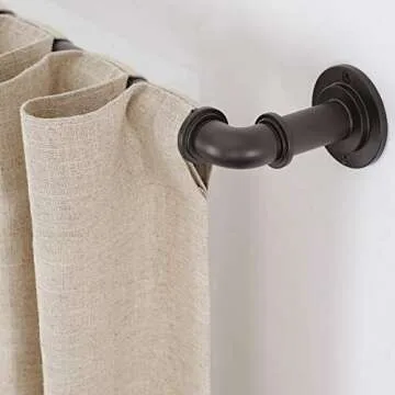 MODE Industrial Room Darkening Curtain Rod Set for Stylish Homes