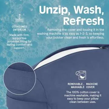 Retrospec Sequoia Yoga Bolster Pillow - Meditation Cushion for Yoga Practices - Includes Machine Washable 100% Cotton Cover & Durable Carry Handle; Round, Midnight