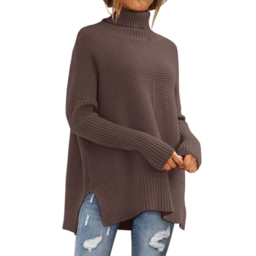 LILLUSORY Turtleneck Oversized Tunic Sweater for Women