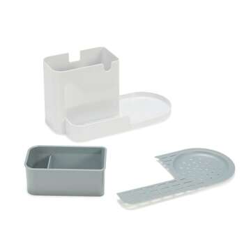 Stylish Kitchen Sink Organizer - Large Holder, White