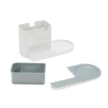 Stylish Kitchen Sink Organizer - Large Holder, White
