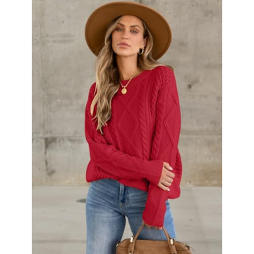 ANRABESS Oversized Crewneck Sweater for Women 2024 Fall