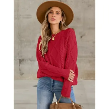 ANRABESS Oversized Crewneck Sweater for Women 2024 Fall