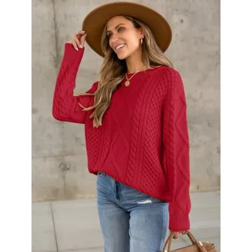 ANRABESS Oversized Crewneck Sweater for Women 2024 Fall