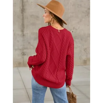 ANRABESS Oversized Crewneck Sweater for Women 2024 Fall